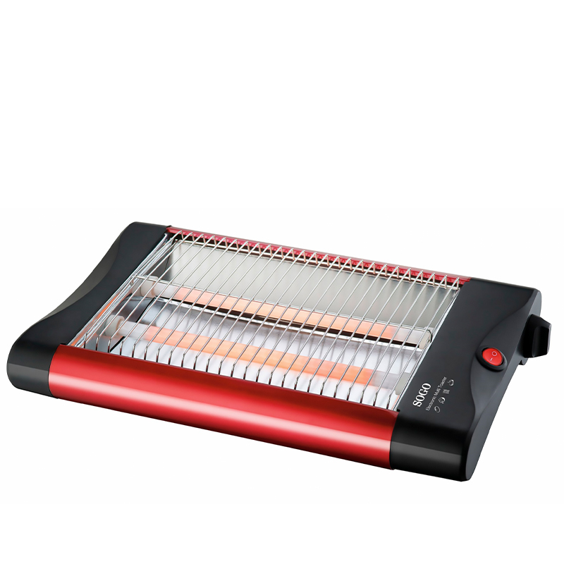 Sogo 4-slice flad br?drister r?d/sort 600 watt - Image 1
