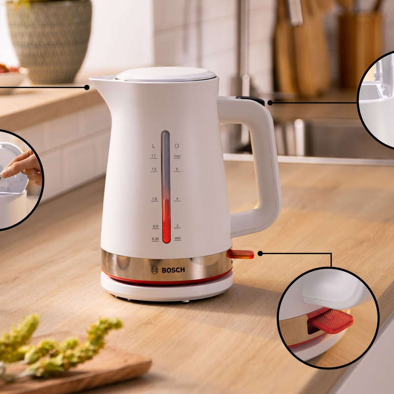 Bosch MyMoment TWK4M221 elkedel hvid & st?l 1,7 liter - Image 2